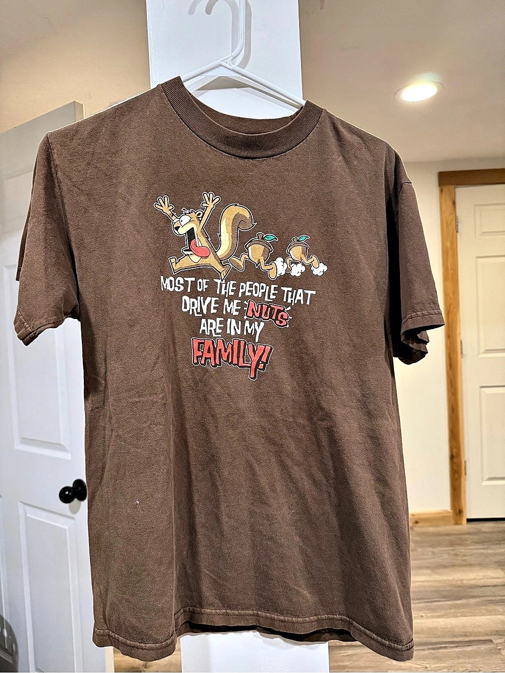 Y2K Humor funny Squirrel Graphic Short Sleeve Tee in Brown